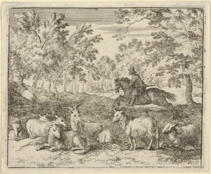 A pásztor lóháton üldözi a szarvast, 1650-75.