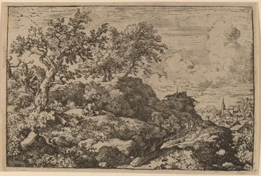 Két paraszt ül egy dombon, valószínűleg c. 16451656.