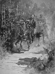 Thomas J. „Stonewall” Jackson bal karjában halálosan megsebesült a kancellorsville-i csatában, Virginia államban, 1863. május 2. (litho)