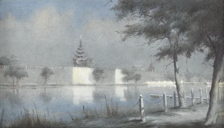 The Moat at Mandalay by Moonlight, 1924 (wc papíron)