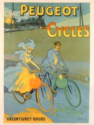 Peugeot kerékpárokat reklámozó plakát (színes litho)