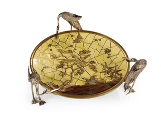 Pohár (Tazza), Ferdinand Duvinage intarziája, 19. század második fele (ezüstös és aranyozott bronz, elefántcsont és fa) (lásd még: 476612)