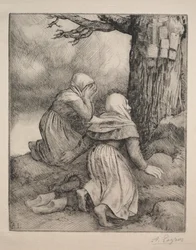 Meghajol a Tree Larbre de salut előtt.