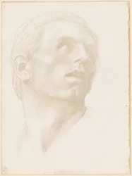 Egy jobbra néző ember feje, 1890-es évek.