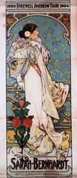 Poszter Sarah Bernhardt Búcsú amerikai turnéjához, 1905-1906, 1905 körül