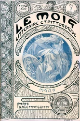 A magazin borítója (havi folyóirat) Az irodalmi és festői hónap – Alphonse Mucha (1860-1939): 1899. március - Maison de la Bonne Presse -