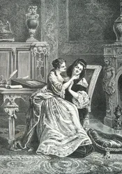 Marie Adelaide de Savoie és Mamde de Maintenon (metszet)