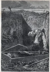 A temetők azt veszik, amit kapnak – Illusztráció: Alphonse De Neuville (1835-1885) a „Les miserables” című művéhez – Második rész: Cosette, Victor Hugo (1802-1885) 1862
