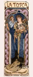 Plakát a Tosca című darabhoz Sarah Bernhardttal, 1899