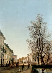 Kilátás a Porta Venezia területére, Milánó (festmény, 1850 körül)