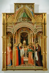 A bemutatás a templomban (tempera, fa)