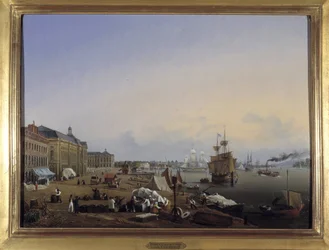 Bordeaux, a vám dokkja Louis Garneray, sd. 1820 körül, Olaj, vászon, H. 0,330; L. 0,460. CCIP Coll.