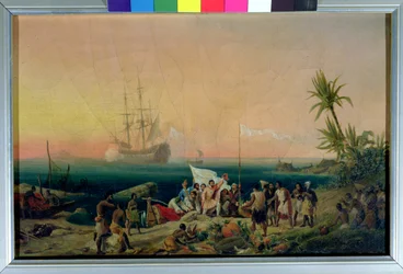 Jean de Bethencourt (kb.1360-1425), Norman Navigator, Lanzarote szigetének felfedezése 1402-ben, 1848