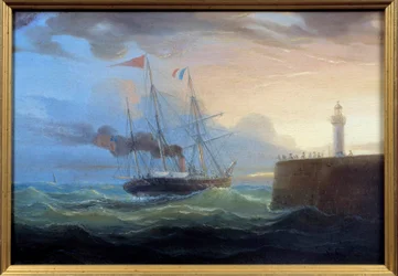 Steam Outgoing the Harbour Painting Louis Garneray (1783-1857) 19th century Fecamp, Museum of the Newfoundland