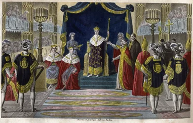 X. Károlyt (1757-1836) május 6-án koronázták királlyá Reimsben