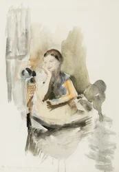 Helen, 1917 (ceruza, ecset és WC papíron)