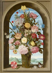 Virágváza az ablakban, 1618 körül