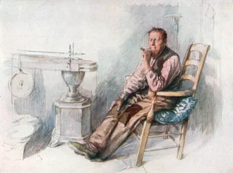 Egy öreg gazda (színes litográfia)