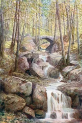Pont du Prophete, Promenade Meyerbeer, Spa Woods (színes litográfia)