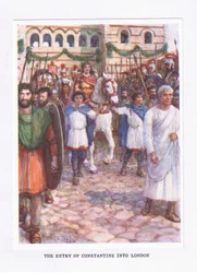 Konstantin belépése Londonba, illusztráció a Római katona című filmből, 1928