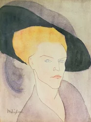Kalapot viselő nő feje, 1907