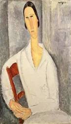 Madame Hanka Zborowska egy székre támaszkodva (Madame Hanka Zborowska accoudée à une chaise) 1919 (olaj, vászon)