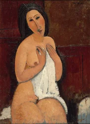 Ülő akt ingben, 1917.
