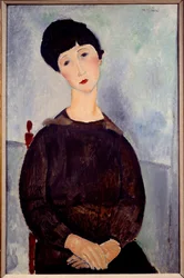 Egy ülő barna lány portréja, Amedeo Modigliani festménye