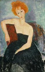 Vörös hajú lány estélyi ruhában, 1918