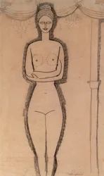 Álló akt (ceruza papíron)