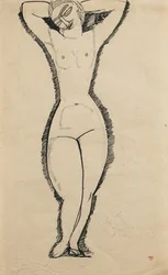 Álló akt felemelt karokkal, 1911