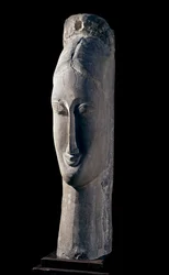 Egy nő feje. Női fej. Amedeo Modigliani (1884-1920) szobra