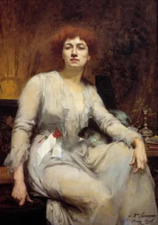 Severine (Caroline Remy felesége, Guebhard) portréja (1856-1929), szocialista újságíró Amelie Beaury Saurel festménye (? -1924) 1893 V. 1,2x0,87 m. Párizs, Musee Carnavalet