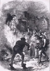 Jay megégetése, illusztráció az Egyesült Államok Cassells történetéből, Cassell, Petter & Galpin kiadásában, 1900 körül