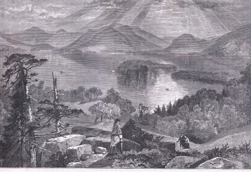 Long Island, Lake George, illusztráció az Egyesült Államok Cassells történetéből, kiadó: Cassell, Petter & Galpin, 1900 körül (litho)