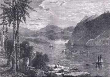 The Hudson Highlands, illusztráció az Egyesült Államok Cassells történetéből, kiadó: Cassell, Petter & Galpin, 1900 körül (litho)
