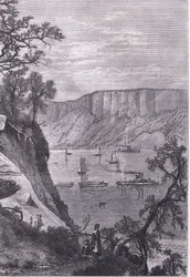 The Palisades of the Hudson, illusztráció az Egyesült Államok Cassells történetéből, kiadó: Cassell, Petter & Galpin, 1900 körül (litho)