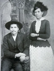 Belle Starr és szeretője, "Blue Duck" (fekete-fehér fotó)