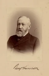 Benjamin Harrison (1833-1901), az Egyesült Államok 23. elnöke, fotója George Prince, Washington DC (album fotó)