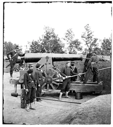 Nehézágyú Fort Woodburyben, Virginia államban, 1861