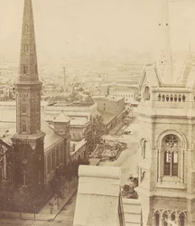 North Broad Street a városháza felől a Castner albumgyűjteményből, 1875 körül (albumnyomat)