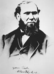 Allan Pinkerton, a Pinkerton National Detective Agency 1850-es alapítójának portréja (f/w fotó)