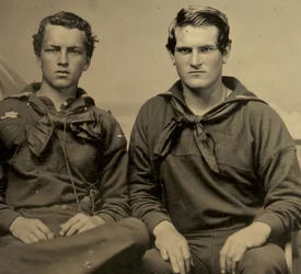 Két matróz portréja Union Uniformban, 1861 körül (bádogos fotó)