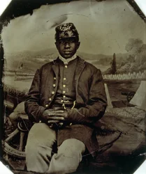 Abraham F. Brown, az 54. Massachusetts Infantry, 1863 körül (tintype)