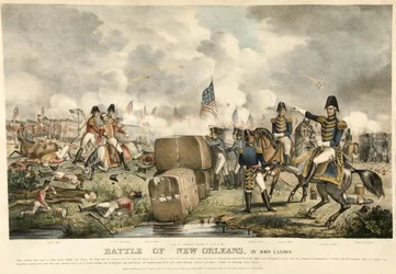 New Orleans-i csata, kocsma. 1840 (színes litó)