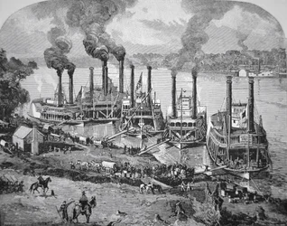 Shiloh-i csata, más néven pittsburgi partraszállás, 1862. április (litho)