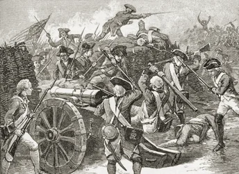 A yorktowni redout rögzítése 1781-ben az A. S. Barnes und Co. által 1885-ben kiadott „A Brief History of the United States”-ből