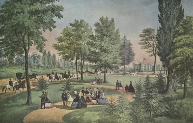 Central Park, The Drive, Currier & Ives, pub. 1862