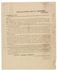 1864. július 7-i körlevél a Tennessee-i hadsereg által használt redutak építésére és megerősítésére vonatkozóan