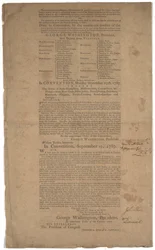 Konstitúció, első nyomás, kinyomtatta a Dunlap & Claypoole, 1787. szeptember 17-19. (lásd még GLC 695933, GLC 695934 és GLC 695935)
